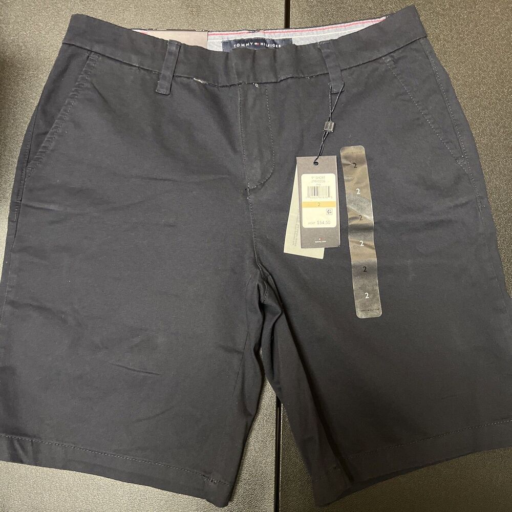 Tommy Hilfiger New Womens Size 2 Hollywood Shorts Navy NWT 9" Inseam / 29" Waist